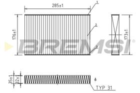 BREMSI FC0185A - FILTRO, AIRE HABITáCULO