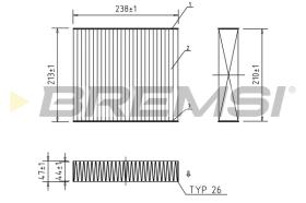 BREMSI FC0401C - FILTRO, AIRE HABITáCULO