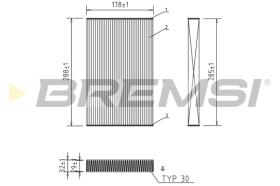 BREMSI FC0414 - FILTRO, AIRE HABITáCULO