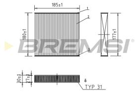 BREMSI FC0427 - FILTRO, AIRE HABITáCULO