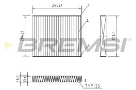 BREMSI FC0449A - FILTRO, AIRE HABITáCULO