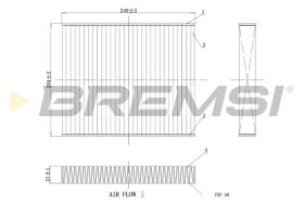 BREMSI FC0449C - FILTRO, AIRE HABITáCULO