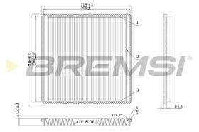 BREMSI FC0500 - FILTRO, AIRE HABITáCULO