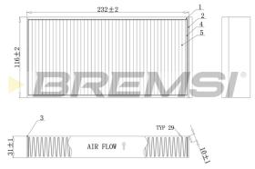 BREMSI FC0914A - FILTRO, AIRE HABITáCULO