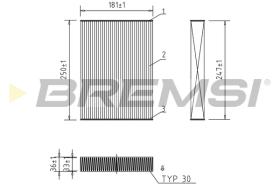 BREMSI FC0927 - FILTRO, AIRE HABITáCULO