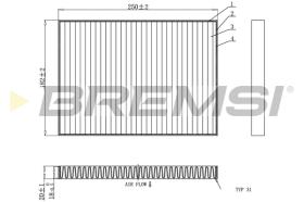 BREMSI FC0936C - FILTRO, AIRE HABITáCULO