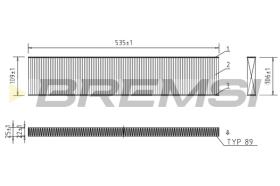 BREMSI FC0960 - FILTRO, AIRE HABITáCULO