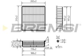 BREMSI FA2291 - FILTRO DE AIRE